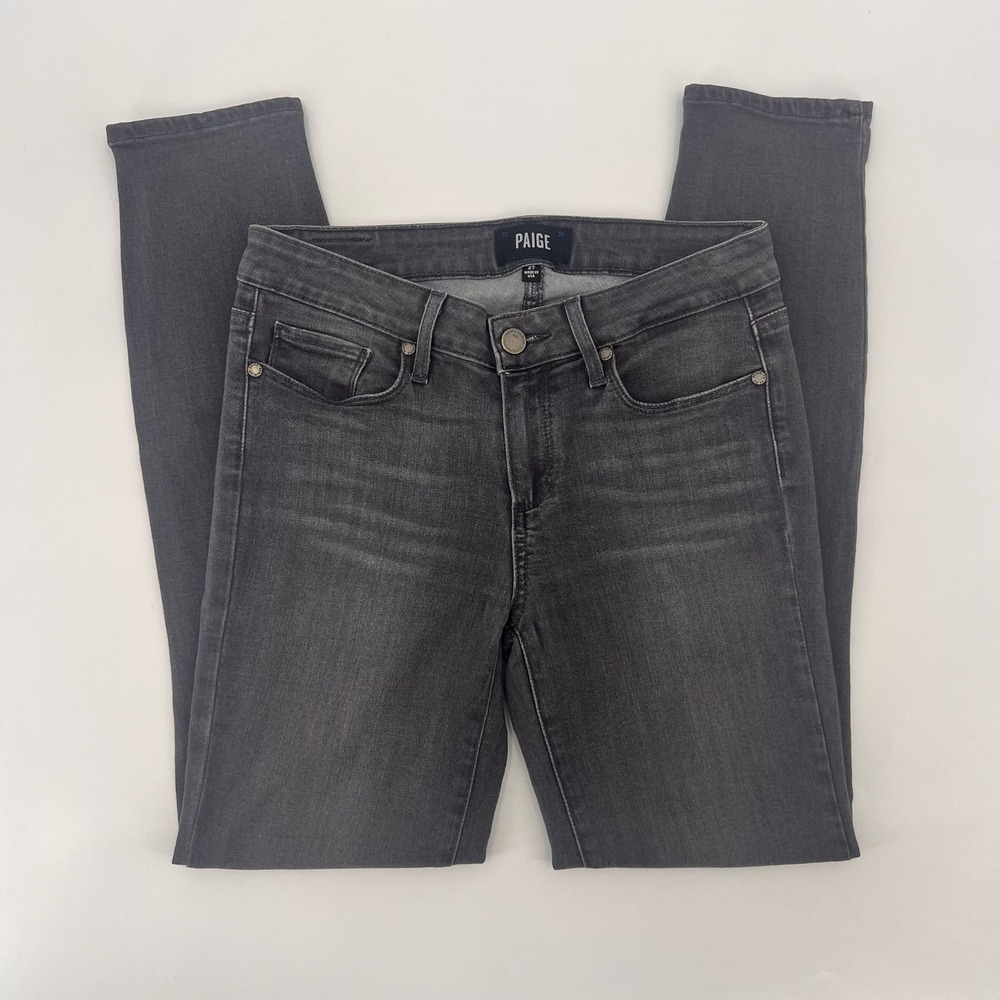 Paige Verdugo Ankle Skinny Jeans Womens 27 Bonnie Gray Stretchy Mid Rise